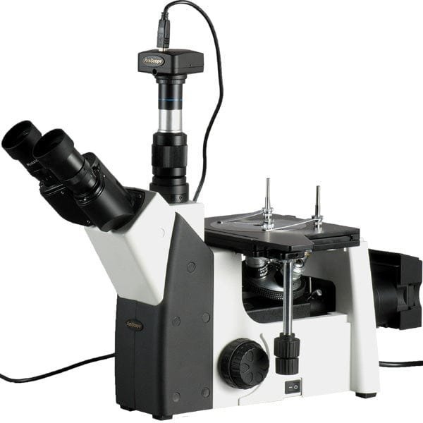 50X-1250X Trinocular Inverted Metallurgical Microscope, 18MP USB 3 Camera